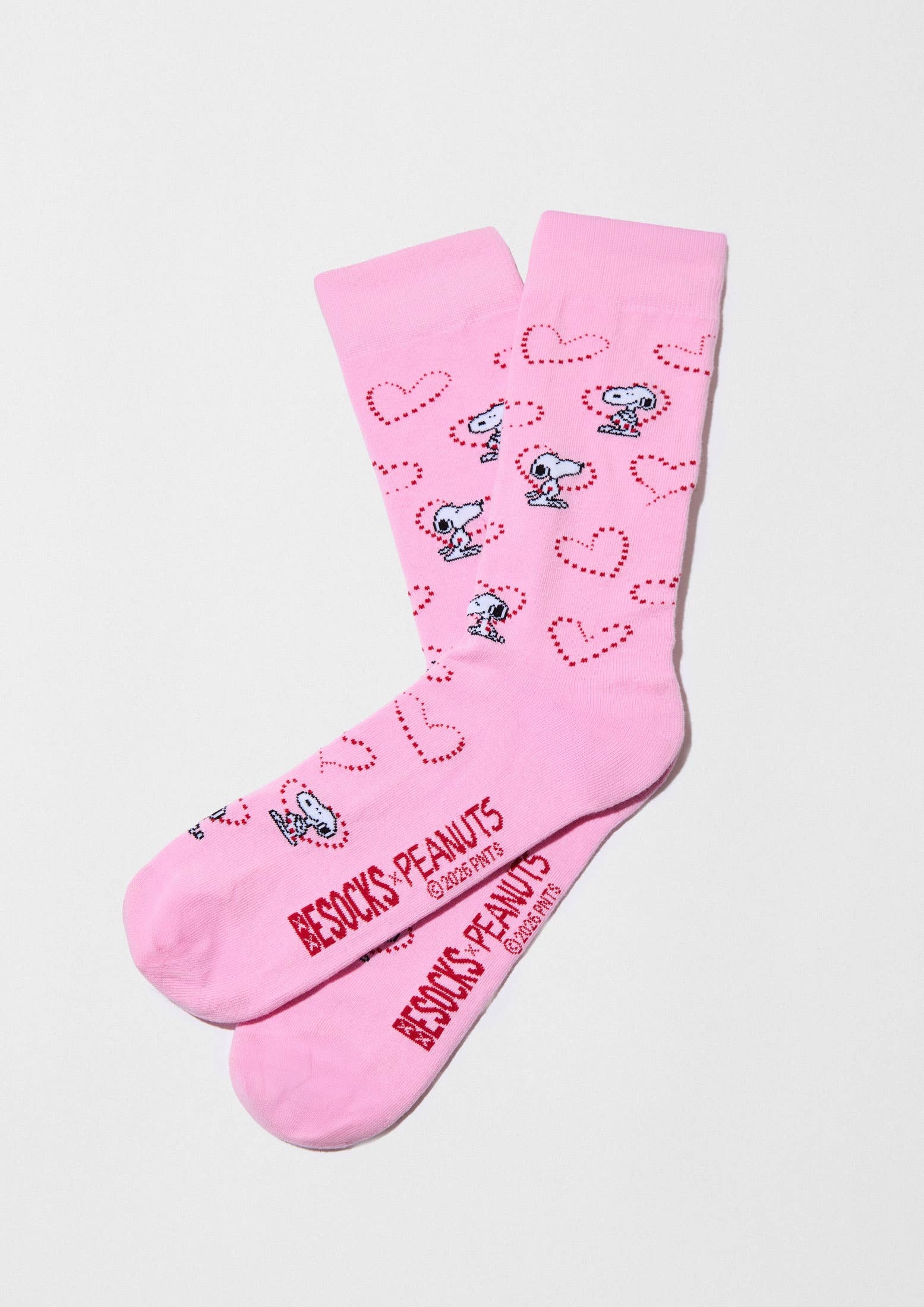 Snoopy Coração Rosa - Meias 100% Algodão Biológico