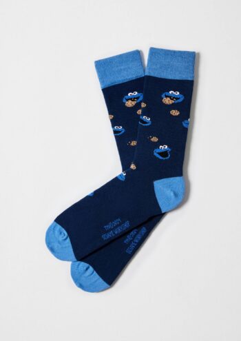 BeSesameStreet Cookie Monster - Meias 100% Algodão Biológico